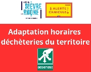 Horaires déchetteries du 30/07 au 08/08 inclus